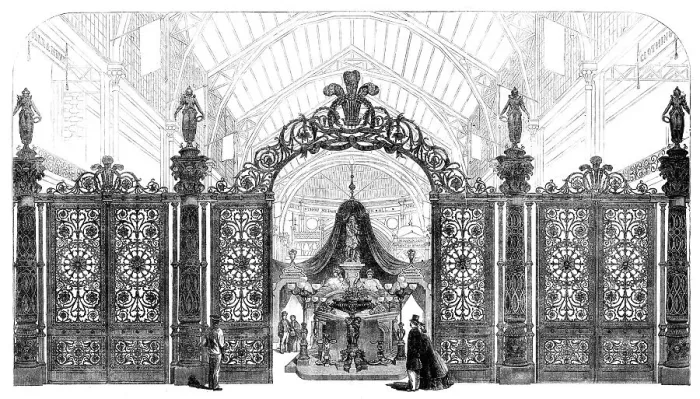 Framed Print : The International Exhibition: Coalbrookdale gates and court, 1862. Creator: Unknown Framed Print : The International Exhibition: Coalbrookdale gates and court, 1862. Creator: Unknown