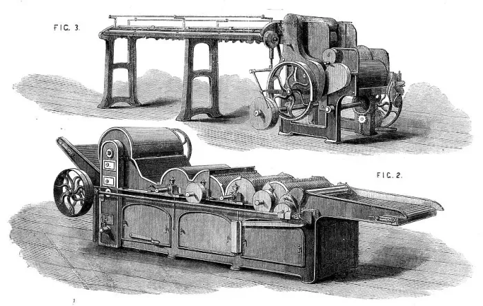 Framed Print : The International Exhibition - cotton manufacture: machinery of Platt Brothers, Oldham, 1862. Creator: Unknown Framed Print : The International Exhibition - cotton manufacture: machinery of Platt Brothers, Oldham, 1862. Creator: Unknown