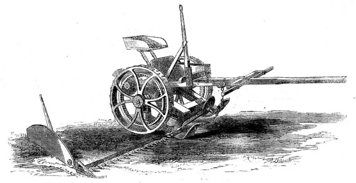 Framed Print : The International Exhibition: Cranston's Wood's grass-mowing machine, 1862. Creator: Unknown