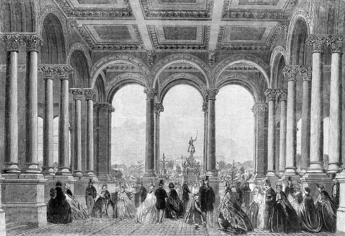 Framed Print : The International Exhibition: entrance to the Horticultural Society's Gardens from the... 1862. Creator: Unknown Framed Print : The International Exhibition: entrance to the Horticultural Society's Gardens from the... 1862. Creator: Unknown