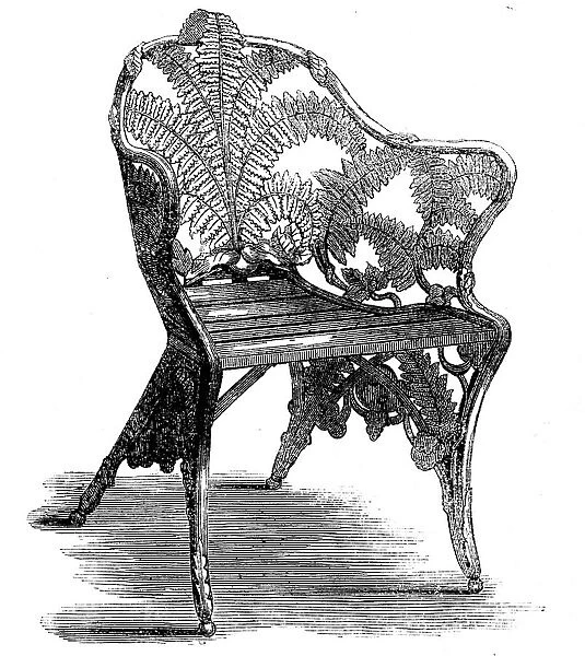 The International Exhibition: garden-chair of the Coalbrookdale Company, 1862. Creator: Unknown