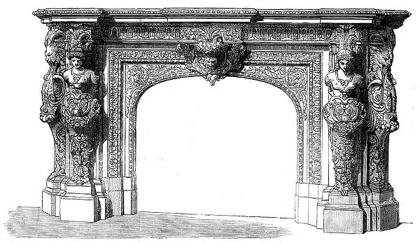 The International Exhibition - marble chimneypiece, by Leclercq, in the Belgian Court... 1862. Creator: Unknown