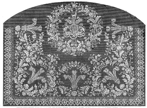 The International Exhibition: muslin embroidered coverlet... 1862. Creator: Unknown