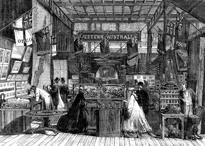 Framed Print : The International Exhibition: the New Zealand Court... 1862. Creator: Unknown Framed Print : The International Exhibition: the New Zealand Court... 1862. Creator: Unknown