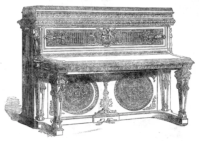 Framed Print : The International Exhibition: oblique grand pianoforte by Collard and Collard, 1862. Creator: Unknown Framed Print : The International Exhibition: oblique grand pianoforte by Collard and Collard, 1862. Creator: Unknown