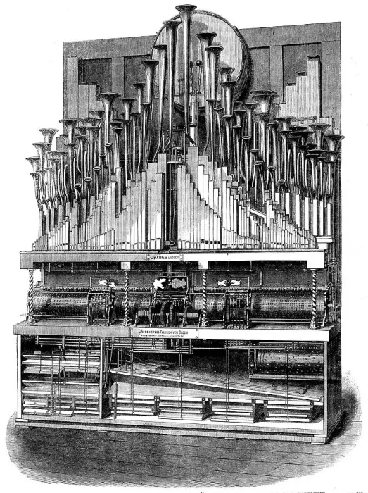 Framed Print : The International Exhibition: the orchestrion, by M. Welte, of Vöhrenbach... 1862. Creator: Unknown Framed Print : The International Exhibition: the orchestrion, by M. Welte, of Vöhrenbach... 1862. Creator: Unknown