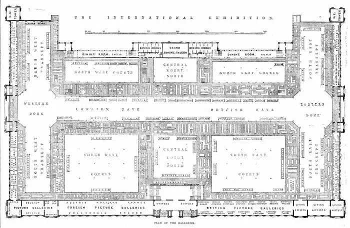 Framed Print : The International Exhibition: plan of the galleries, 1862. Creator: Unknown Framed Print : The International Exhibition: plan of the galleries, 1862. Creator: Unknown