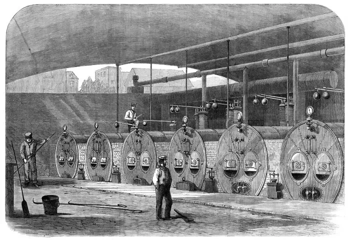Framed Print : The International Exhibition: range of boilers for supplying steam to machinery in the... 1862. Creator: Unknown Framed Print : The International Exhibition: range of boilers for supplying steam to machinery in the... 1862. Creator: Unknown