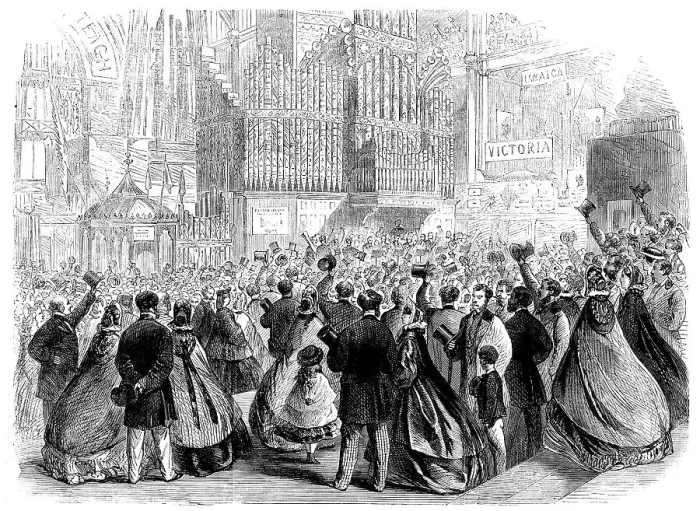 Framed Print : The International Exhibition: a scene near the Eastern Dome on the closing day, 1862. Creator: Unknown Framed Print : The International Exhibition: a scene near the Eastern Dome on the closing day, 1862. Creator: Unknown