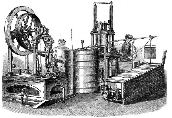 The International Exhibition: Siebes patent ice-making machine... 1862. Creator: Unknown