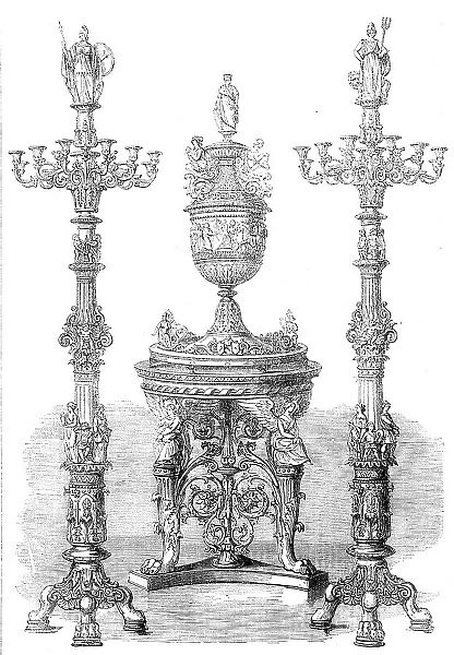 The International Exhibition: vase and candelabra... 1862. Creator: Unknown