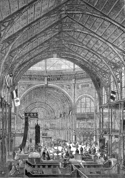 Framed Print : The International Exhibition: the Western Dome and Transept, from a photograph... 1862. Creator: Unknown Framed Print : The International Exhibition: the Western Dome and Transept, from a photograph... 1862. Creator: Unknown