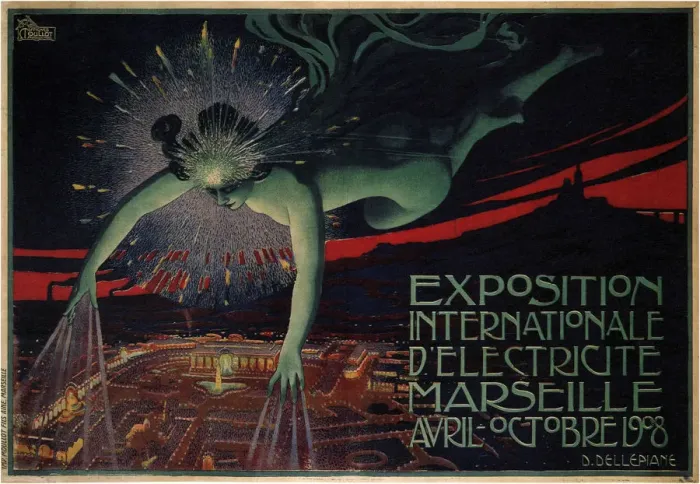 Framed Print : International Exposition of Electricity, Marseille, 1908. Artist: Dellepiane, David (1866-1932) Framed Print : International Exposition of Electricity, Marseille, 1908. Artist: Dellepiane, David (1866-1932)