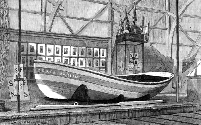 Framed Print : The International Fisheries Exhibition: Grace Darling's boat, 1883. Creator: Unknown. The International Fisheries Exhibition: Grace Darling's boat, 1883. Creator: Unknown Framed Print : The International Fisheries Exhibition: Grace Darling's boat, 1883. Creator: Unknown. The International Fisheries Exhibition: Grace Darling's boat, 1883. Creator: Unknown
