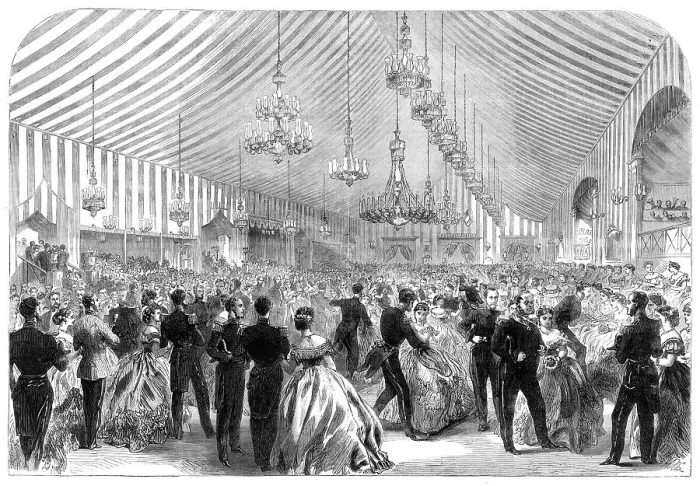 Framed Print : The International Naval Festival at Portsmouth: ball at the Naval College, 1865. Creator: Unknown Framed Print : The International Naval Festival at Portsmouth: ball at the Naval College, 1865. Creator: Unknown