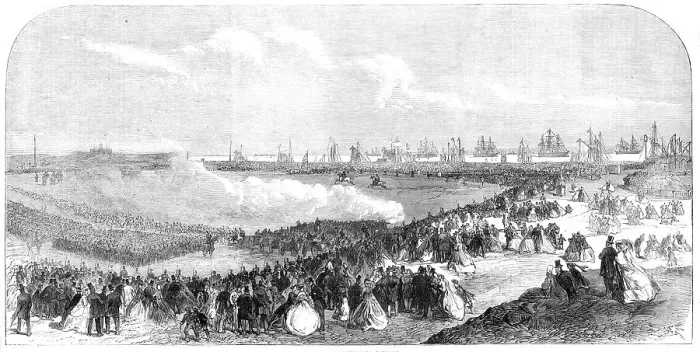 Framed Print : The International Naval Festival at Portsmouth: Review on Southsea Common, 1865. Creator: Unknown Framed Print : The International Naval Festival at Portsmouth: Review on Southsea Common, 1865. Creator: Unknown