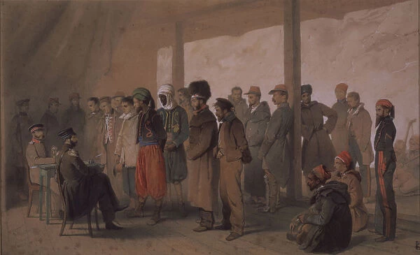 The Interrogation, 1855. Artist: Timm, Vasily (George Wilhelm) (1820-1895)