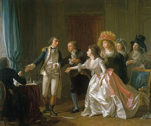 The interrupted marriage contract, c1789. Creator: Michel Garnier