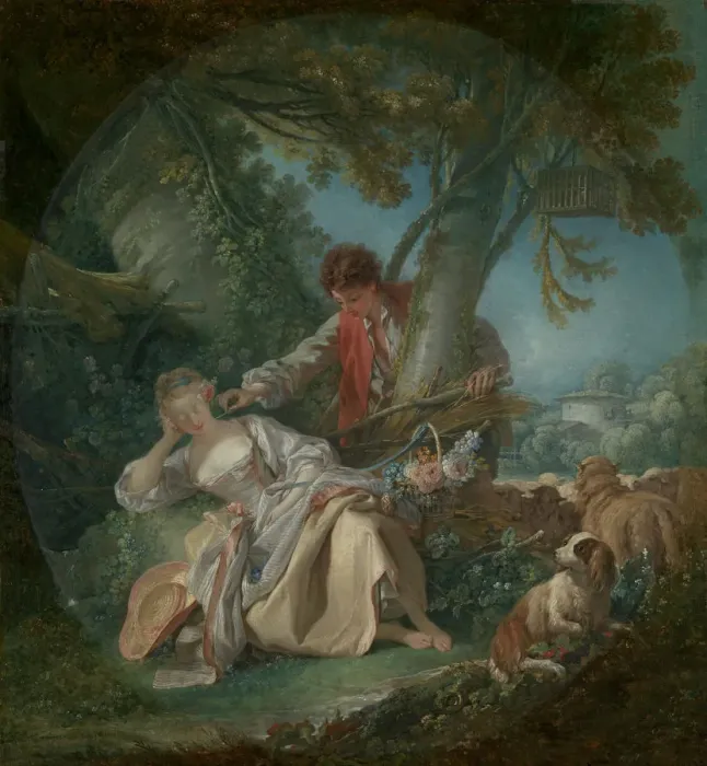 Framed Print : The Interrupted Sleep, 1750. Creator: Francois Boucher Framed Print : The Interrupted Sleep, 1750. Creator: Francois Boucher