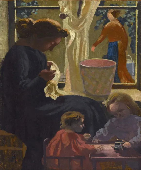 Framed Print : Intimité ou Ravaudeuse à la fenêtre, 1903. Creator: Maurice Denis Framed Print : Intimité ou Ravaudeuse à la fenêtre, 1903. Creator: Maurice Denis
