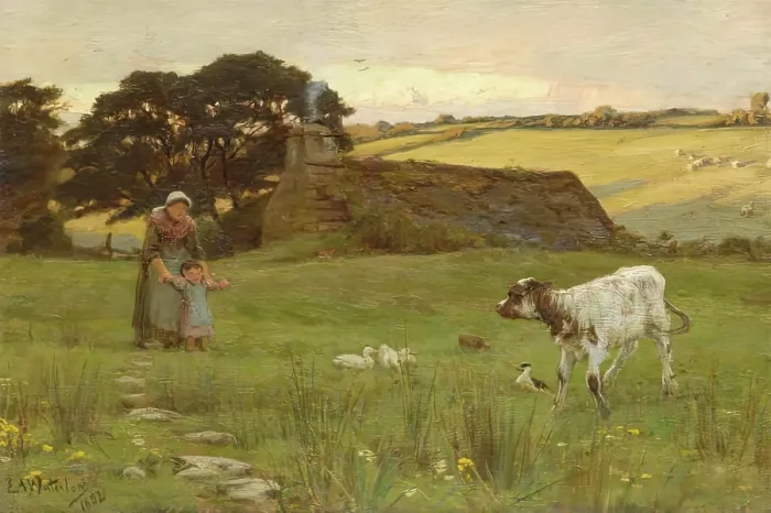 Framed Print : The Introduction, 1882. Creator: Sir Ernest Albert Waterlow Framed Print : The Introduction, 1882. Creator: Sir Ernest Albert Waterlow