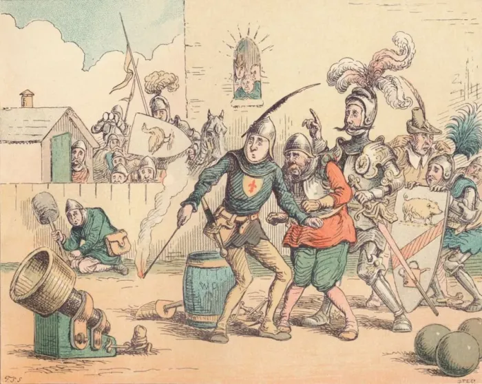 Framed Print : The Introduction of Artillery, c1884. Artist: Thomas Strong Seccombe Framed Print : The Introduction of Artillery, c1884. Artist: Thomas Strong Seccombe