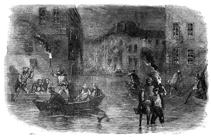 Framed Print : The Inundation at Lyons, 1856. Creator: Unknown Framed Print : The Inundation at Lyons, 1856. Creator: Unknown
