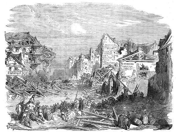 The Inundation at Lyons - sketched by Gustave Dore, 1856. Creator: Gustave Doré