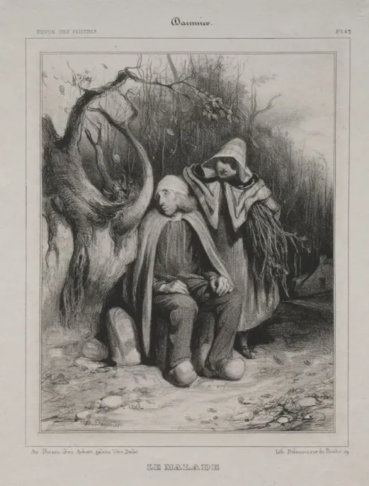 Framed Print : The Invalid, 1835. Creator: Honore Daumier (French, 1808-1879); Aubert Framed Print : The Invalid, 1835. Creator: Honore Daumier (French, 1808-1879); Aubert