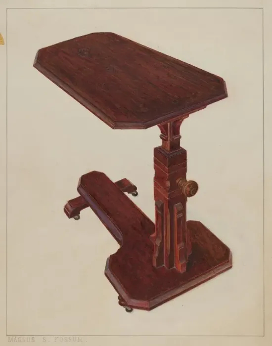 Framed Print : Invalid Bedside Table, c. 1936. Creator: Magnus S. Fossum Framed Print : Invalid Bedside Table, c. 1936. Creator: Magnus S. Fossum