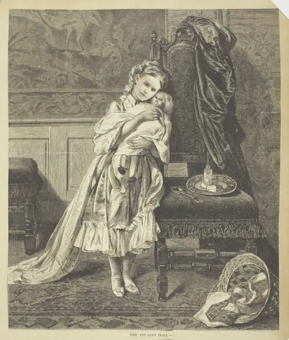 Framed Print : The Invalid Doll, 1870 / 79. Creator: Unknown Framed Print : The Invalid Doll, 1870 / 79. Creator: Unknown