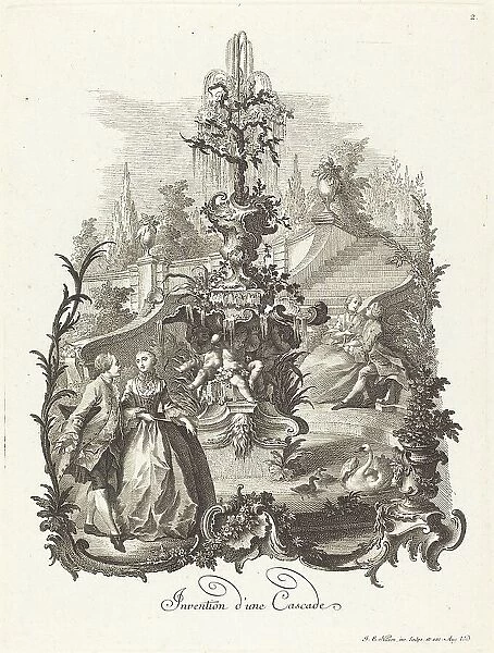 Invention d'une Cascade (Design for a Cascade), c. 1755 / 1760. Creator: Johann Esaias Nilson