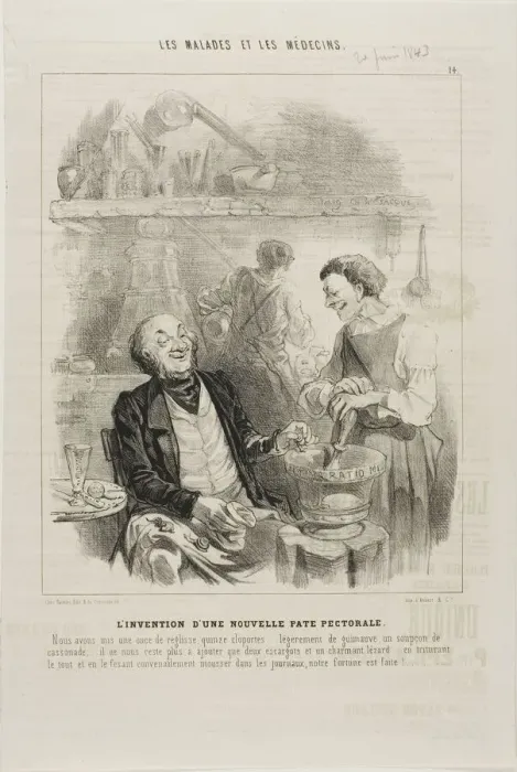 Framed Print : The Invention of a New Chest Elixir (plate 14), 1843. Creator: Charles Emile Jacque Framed Print : The Invention of a New Chest Elixir (plate 14), 1843. Creator: Charles Emile Jacque