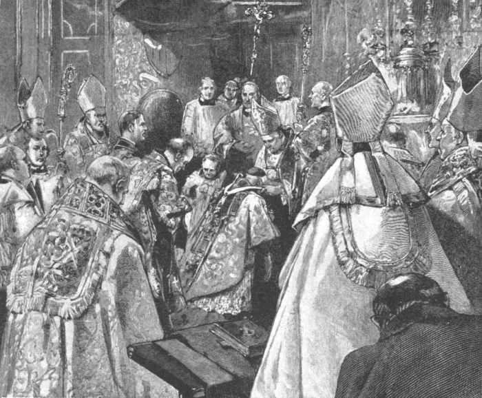 Framed Print : The Investiture of Archbishop Vaughan... at the Brompton Oratory, August 16, 1892, (1901) Framed Print : The Investiture of Archbishop Vaughan... at the Brompton Oratory, August 16, 1892, (1901)