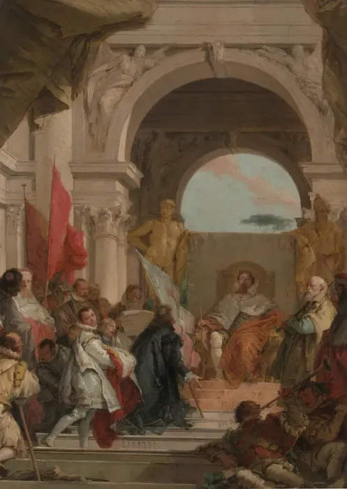 Framed Print : The Investiture of Bishop Harold as Duke of Franconia, ca. 1751-52. Creator: Giovanni Battista Tiepolo Framed Print : The Investiture of Bishop Harold as Duke of Franconia, ca. 1751-52. Creator: Giovanni Battista Tiepolo