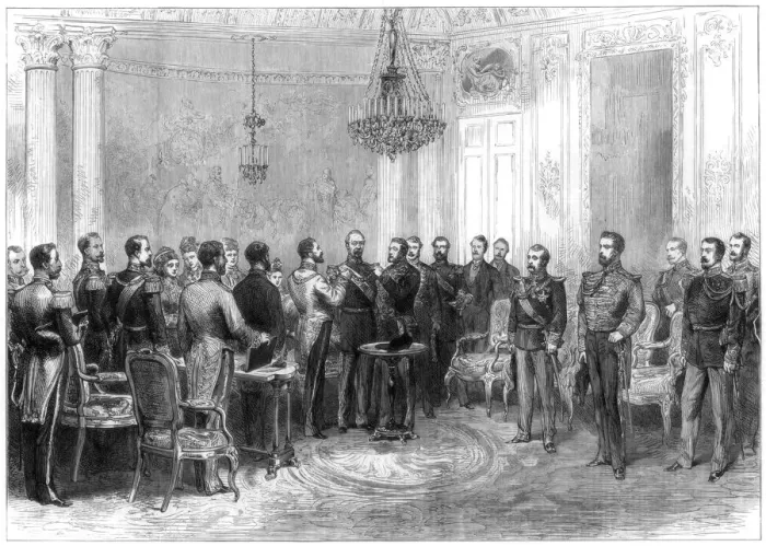 Framed Print : Investiture of Marshal MacMahon with the Spanish Order of the Golden Fleece, 1875 Framed Print : Investiture of Marshal MacMahon with the Spanish Order of the Golden Fleece, 1875