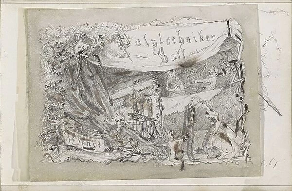 Invitation to a party, 1861. Creator: Isaac Gosschalk