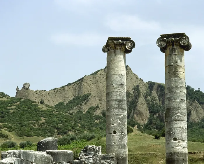 Framed Print : Ionic columns, Temple of Artemis, Sardis, Turkey, 1999. Creator: Unknown Framed Print : Ionic columns, Temple of Artemis, Sardis, Turkey, 1999. Creator: Unknown