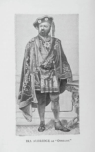 Ira Aldridge as 'Othello', 1887. Creator: Unknown. Ira Aldridge as 'Othello', 1887. Creator: Unknown