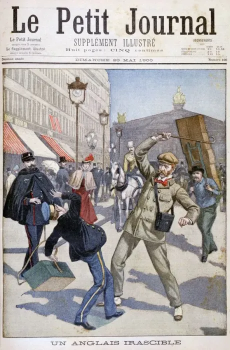Framed Print : Irascible English tourist, Paris, 1900 Framed Print : Irascible English tourist, Paris, 1900