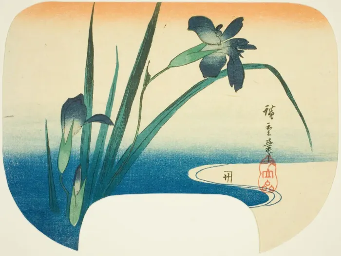 Framed Print : Iris and stream, c. 1830 / 44. Creator: Ando Hiroshige Framed Print : Iris and stream, c. 1830 / 44. Creator: Ando Hiroshige