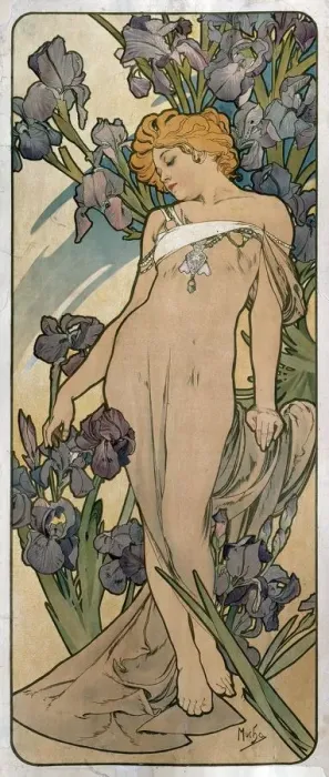 Framed Print : Irises, 1898. Artist: Alphonse Mucha Framed Print : Irises, 1898. Artist: Alphonse Mucha