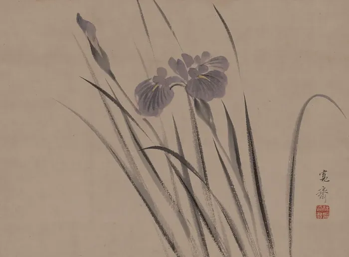 Framed Print : Irises sway in the wind. Creator: Kansai; Mori (1814-1894) Framed Print : Irises sway in the wind. Creator: Kansai; Mori (1814-1894)