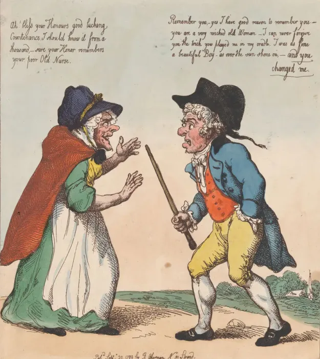 Framed Print : The Irish Baronet and his Nurse, September 20, 1799. September 20, 1799