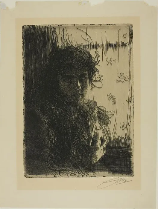 Framed Print : An Irish Girl or Annie, 1894. Creator: Anders Leonard Zorn Framed Print : An Irish Girl or Annie, 1894. Creator: Anders Leonard Zorn