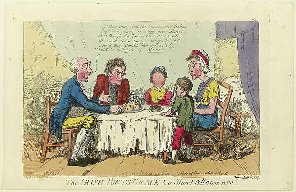 Irish Poets Grace to Short Allowance!, 1805-1810. Creator: Isaac Cruikshank