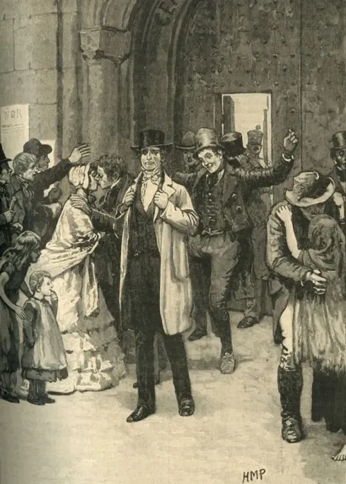 Framed Print : Irish prisoners liberated during Lord Mulgraves progress, 1836 (c1890). Creator: Unknown Framed Print : Irish prisoners liberated during Lord Mulgraves progress, 1836 (c1890). Creator: Unknown