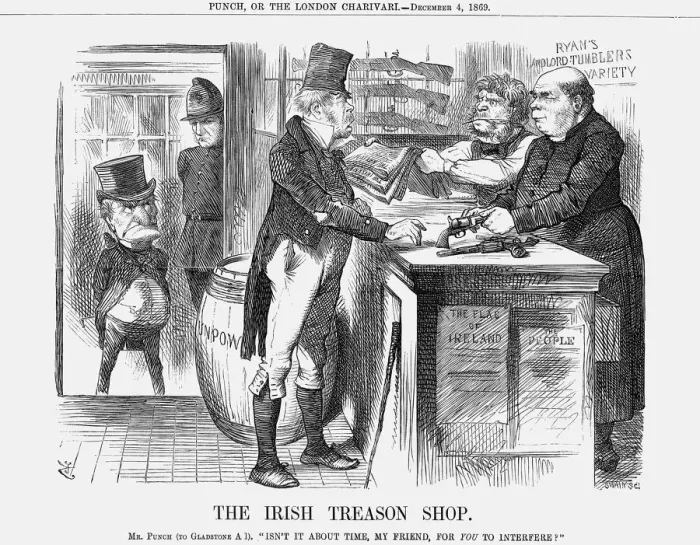 Framed Print : The Irish Treason Shop, 1869. Artist: Joseph Swain Framed Print : The Irish Treason Shop, 1869. Artist: Joseph Swain