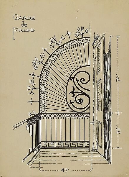 Iron Balcony Garde, 1935 / 1942. Creator: Al Curry