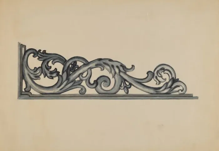 Framed Print : Iron Bracket, c. 1937. Creator: Albert Eyth Framed Print : Iron Bracket, c. 1937. Creator: Albert Eyth